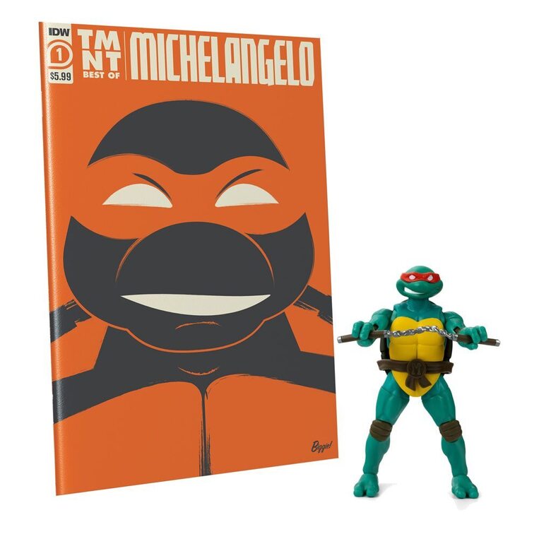 Teenage Mutant Ninja Turtles BST AXN x IDW Action Figure & Comic Book Michelangelo Exclusive 13 cm - TLSBATMNTMICCOM01