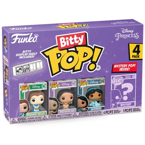 Funko Bitty POP! Disney - Peasant Belle, Pocahontas, Jasmine & Chase Mystery 4-Pack Figures