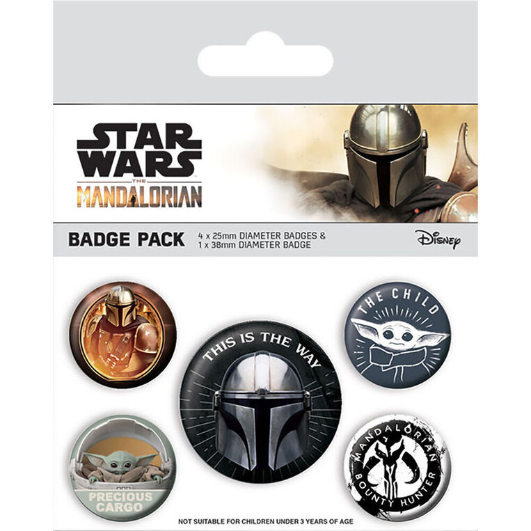 Star Wars The Mandalorian Badge Button 5 Pin Set - BP80694