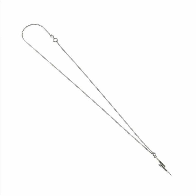 Harry Potter Lightning Bolt Sterling Silver Necklace with Swarovski Crystals - EHPSN001
