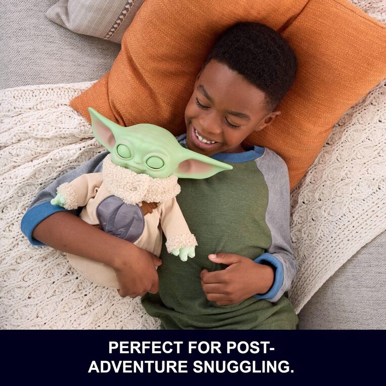 Star Wars The Mandalorian & Grogu The Interactive Companion 25cm Grogu Plush Toy with Open-Up Eyes - JKN44