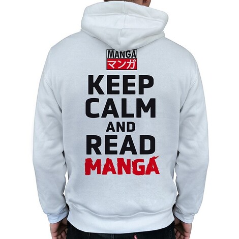 Keep Calm And Read Manga - Sweat Asian Art Man Without Zip White - TGGSWE003