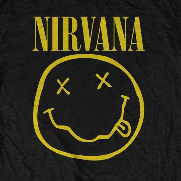 Nirvana Kids T-Shirt: Yellow Happy Face (Black) - NIRVTS04BB