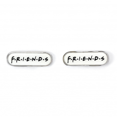Friends Set of 3 Silver Plated Earring Studs; Frame, Coffee Cup, & Friends Logo - EFTE0014