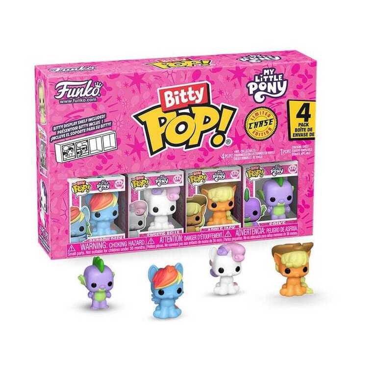 Funko Bitty Pop! 4-Pack: My Little Pony - Rainbow Dash, Sweetie Belle, Applejack, Spike Vinyl Figures