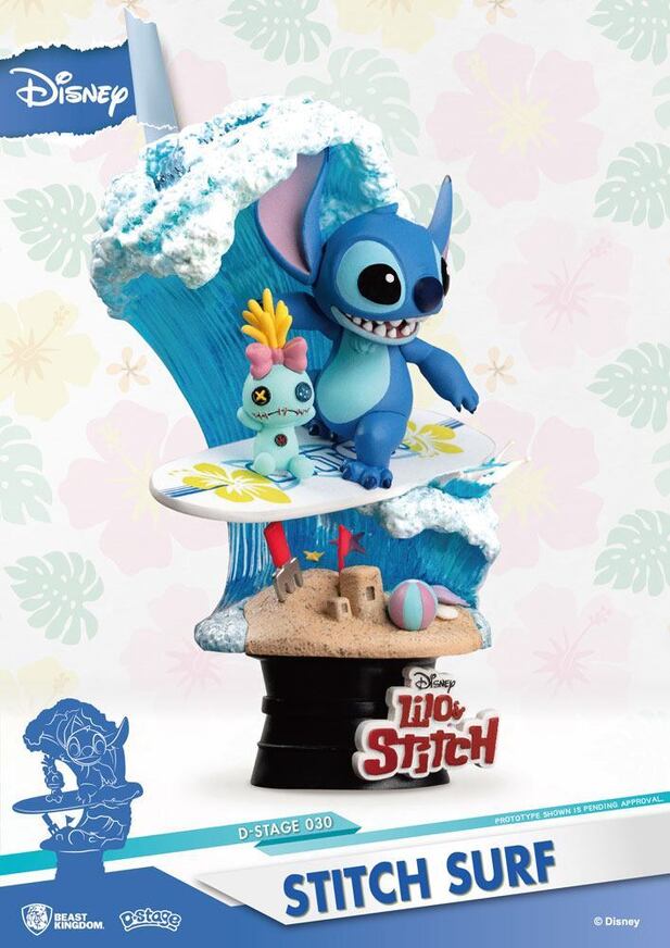 Disney Lilo & Stitch Summer Series D-Stage PVC Diorama Stitch Surf 15 cm - BKDDS-030