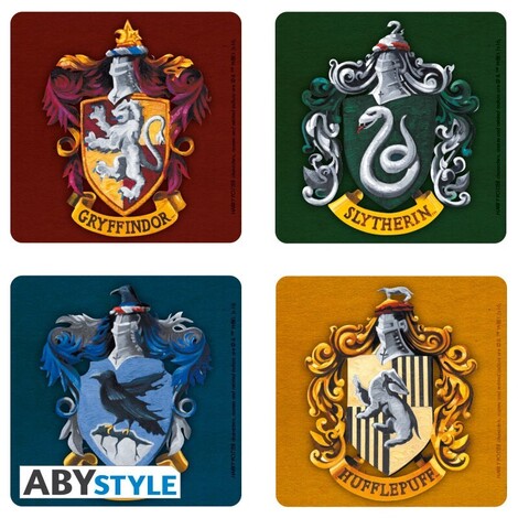 Harry Potter - Set 4 Coasters "Houses" - ABYCOS001