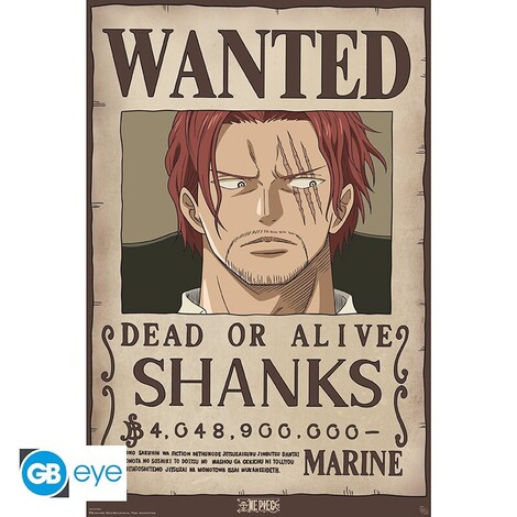 One Piece Poster Maxi 91.5x61 Wanted Shanks - GBYDCO482