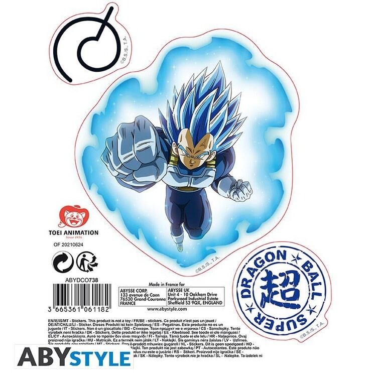 Dragon Ball Super Stickers 16x11cm/ 2 Sheets Goku & Vegeta - ABYDCO738