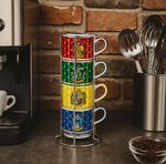 Harry Potter 4 Pc Stackable Coffee Cup Set + Metalrack 80 ml - EGN128005