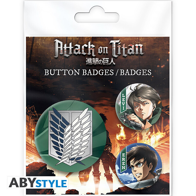 Attack On Titan Badge Pack Eren & Levi - ABYACC577