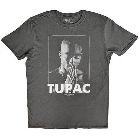 Tupac Unisex T-Shirt: praying (charcoal grey) - 2PACTS01MC