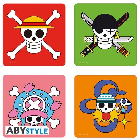 One Piece - Set 4 Coasters "Skulls" - ABYCOS004