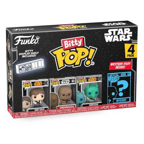 Funko Bitty POP! Star Wars - Han Solo, Chewbacca, Greedo & Chase Mystery 4-Pack Figures