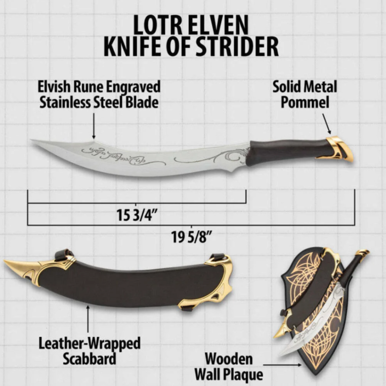 Lord Of The Rings Replica 1/1 Elven Knife of Aragorn 50 cm - UCU42408