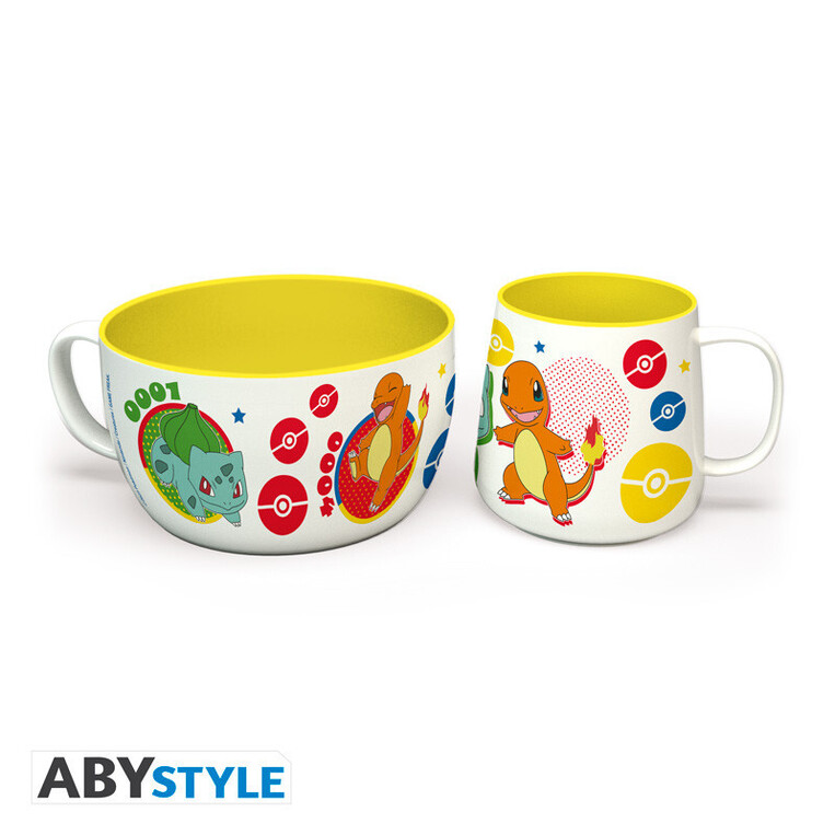 Pokemon Breakfast Set Mug + Bowl Pikachu & Kanto Starters - ABYTAB120