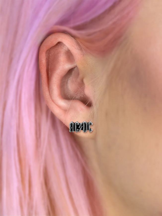 AC/DC Stud Earrings: Logo (Metal) - PE4