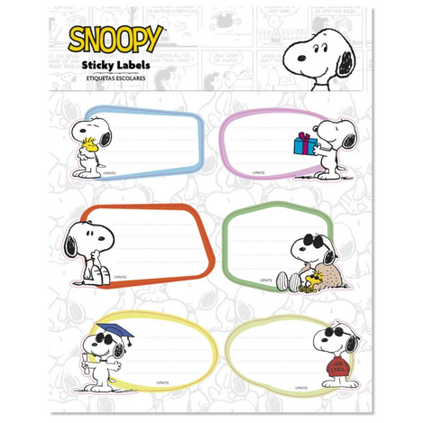 Snoopy Peanuts Premium Adhesive Labels - ELEP006