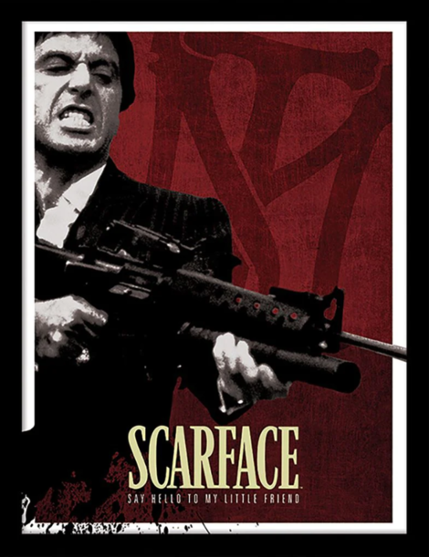 Scarface - Blood Red Wooden Framed Print (30x40) - FP11310P