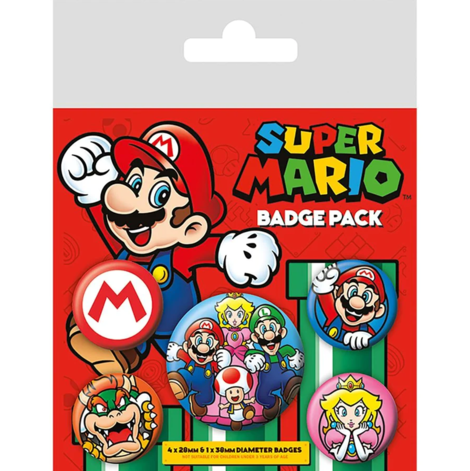 Super Mario Pin-Back Buttons 5-Pack - BP80440