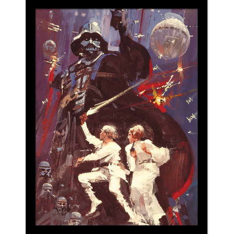 Star Wars Montage Painting Wooden Framed 30x40cm Print - FP14500P