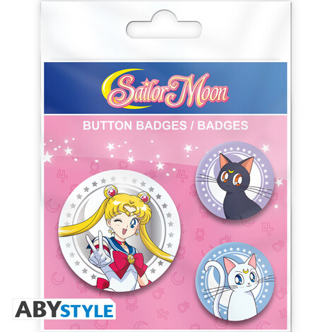 Sailor Moon Badge Pack Sailor Moon, Luna & Artemis - ABYACC576