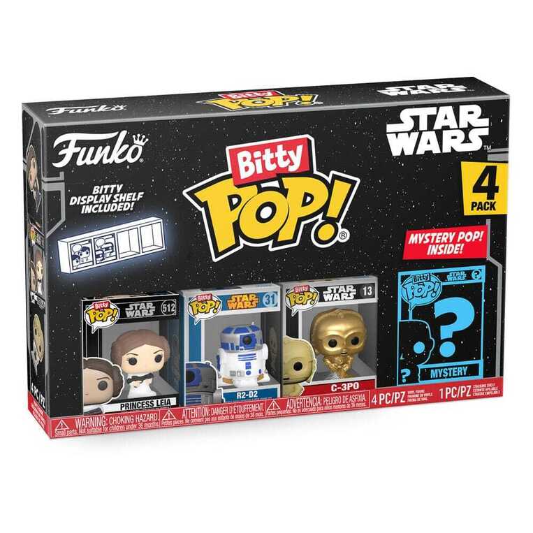 Funko Bitty POP! Star Wars - Princess Leia, R2-D2, C-3PO & Chase Mystery 4-Pack Figures