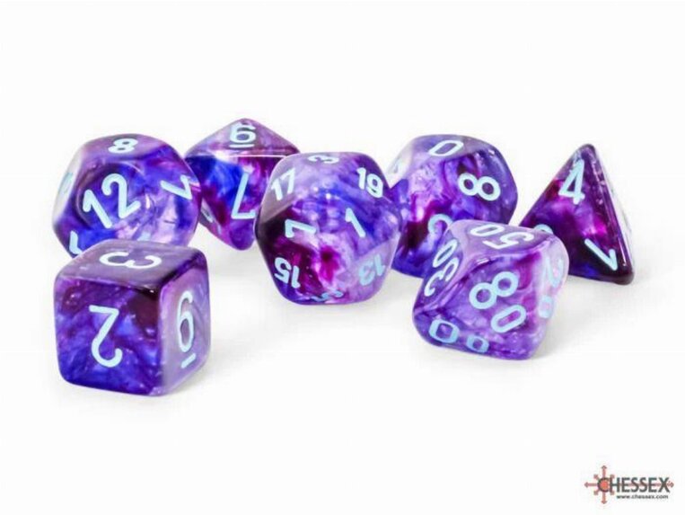 Chessex Nebula Mega-hedral Nocturnal/turquoise Luminary 7-Die Set - CSX22557