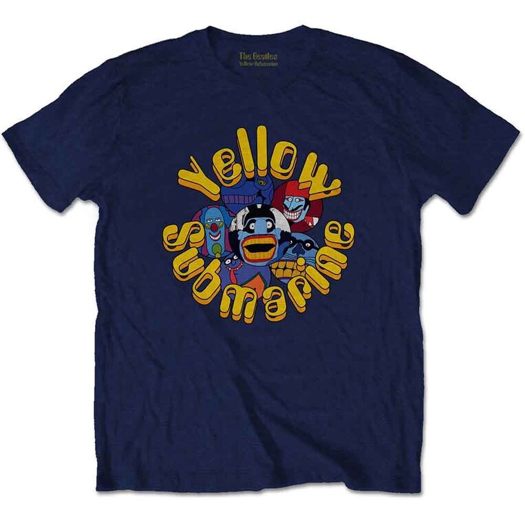 The Beatles Unisex T-shirt: Yellow Submarine Baddies (Navy Blue) - YSTS16MN- XXL