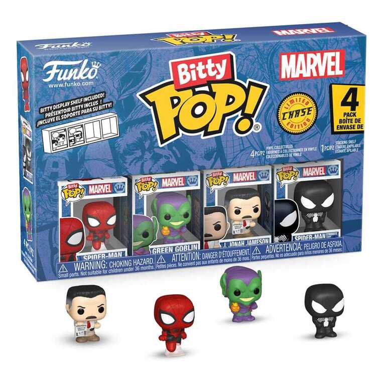 Funko Bitty POP! Spider-Man - Spider-Man First Appearance, Green Goblin, J. Jonah Jameson & Chase Mystery 4-Pack Figures