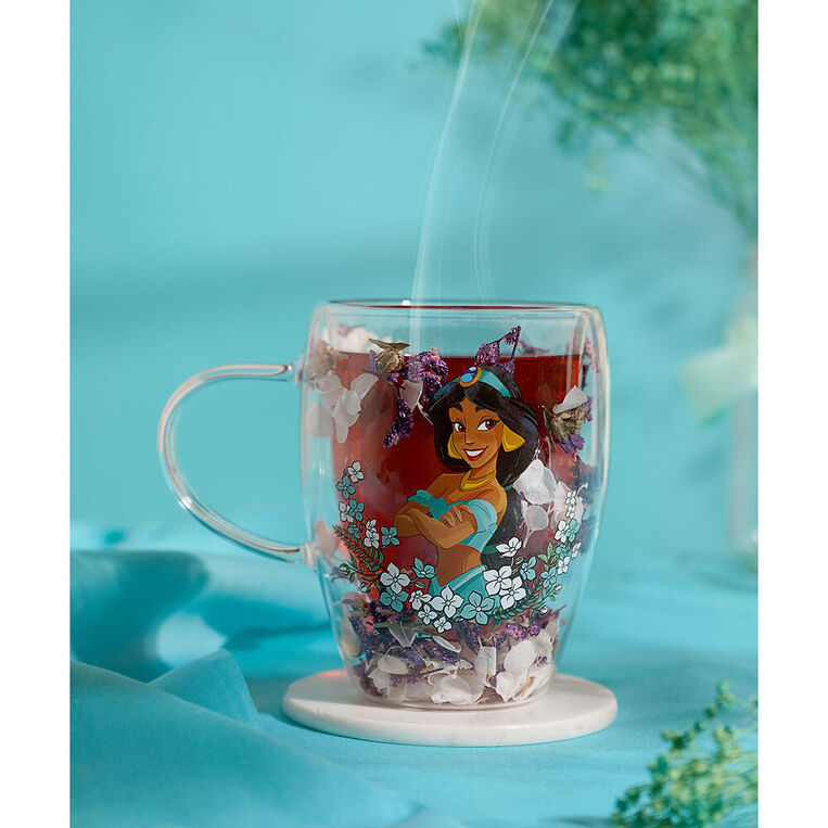 Disney Princess Jasmine Floral Decorative Glass Mug - DI2331