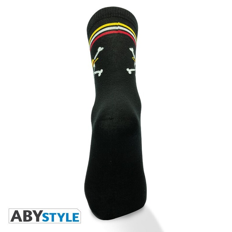 One Piece Socks Black Skull - ABYSOC006- One Size