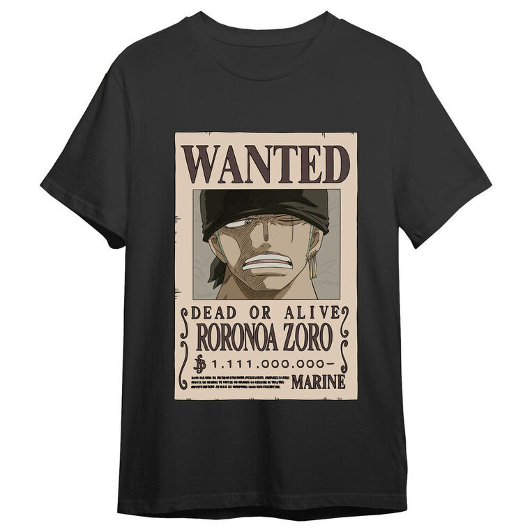 One Piece Roronoa Zoro Wanted T-shirt - 6894- M