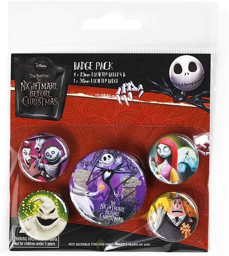 Nightmare Before Christmas Characters Badge Pack Set (Pack Of 5) - BP80585