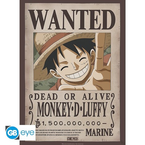One Piece Poster Chibi 52x38 Wanted Luffy - GBYDCO225