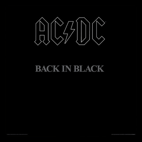 AC/DC (Back In Black) Album Cover Wooden Framed Print 31.5 x 31.5cm - ACPPR48063