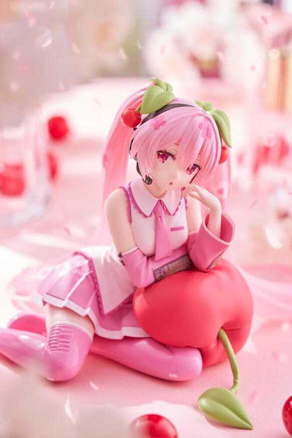 Hatsune Miku PVC Statue Desktop Cute Figure Sakura Miku Cherry Cushion Ver. 13 cm - TAPR451874500