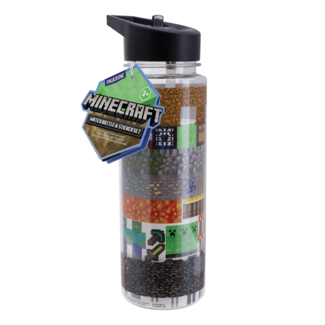 Minecraft Water Bottle and Sticker Set - PP8983MCF