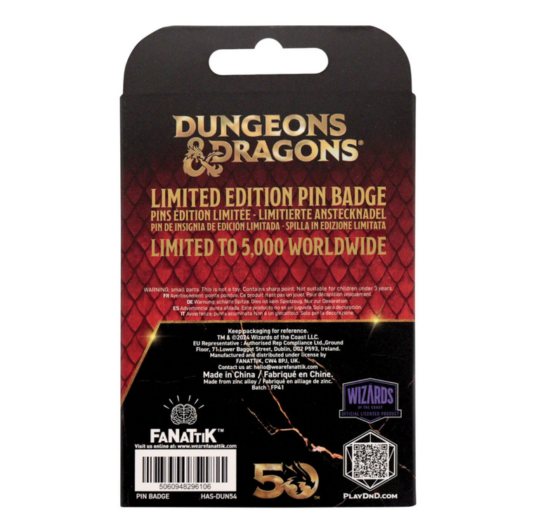 Dungeons & Dragons: 50th Anniversary - Limited Edition Pin Badge - Alignment Spinner Antique Gold - HAS-DUN54