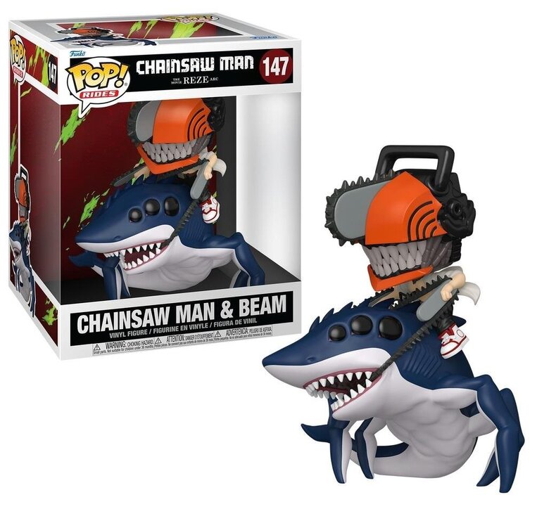 Funko POP! Rides: Chainsaw Man: The Movie - Chainsaw Man & Beam #147 Figure