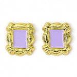 Friends Set of 3 Silver Plated Earring Studs; Frame, Coffee Cup, & Friends Logo - EFTE0014