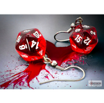Chessex Hook Earrings Translucent Red Mini-Poly d20 Pair - CHX54201