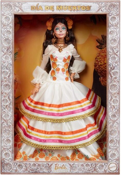 Barbie Signature Doll Día De Muertos In Ruffled Cream Gown - JBJ05