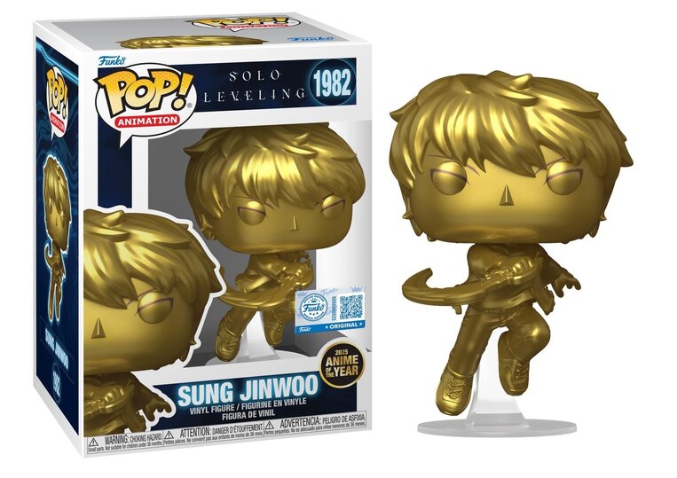 Funko POP! Solo Leveling - Sung Jinwoo (Anime Of The Year) #1982 (Exclusive Figure) With Hard Acrylic Protective Case