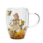 Disney Princess Belle Floral Decorative Glass Mug -