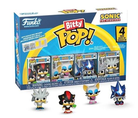 Funko Bitty POP! Sonic the Hedgehog - Shadow with Emerald, Rouge, Neo Metal Sonic & Chase Mystery 4-Pack Figures