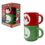 Super Mario - Mario & Luigi Initials Stackable Ceramic Mug 2-Pack - GP86738