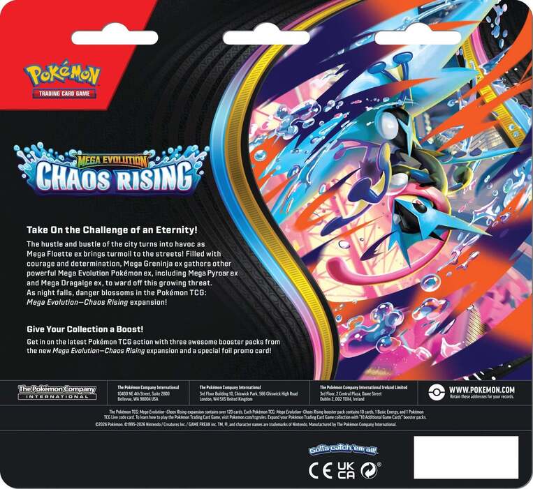 Pokémon TCG: Mega Evolution - Chaos Rising 3-Pack Blister - POK104011