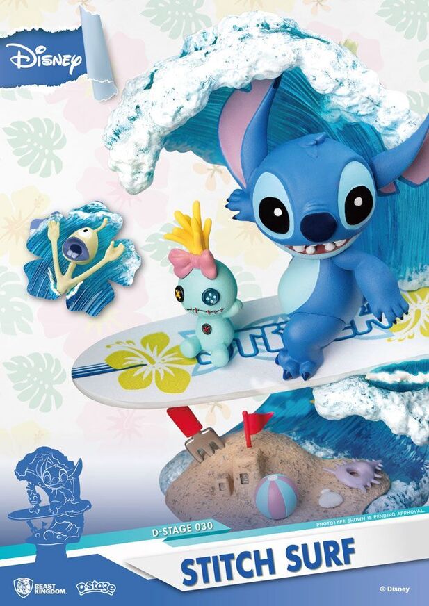Disney Lilo & Stitch Summer Series D-Stage PVC Diorama Stitch Surf 15 cm - BKDDS-030