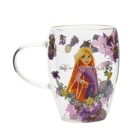 Disney Rapunzel Floral Decorative Glass Mug - DI2334